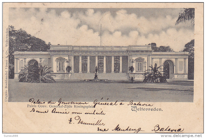 Weltevreden - Paleis Gouv. Generaal-Zijde Koningsplein (1902) - Indonesië