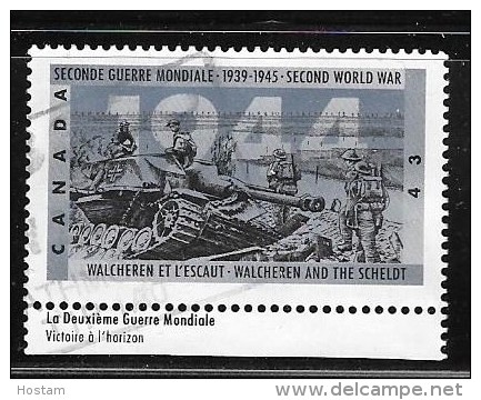 CANADA, 1994. USED  # 1540, WW 11, TANK & SOLDIERS     Used - Oblitérés