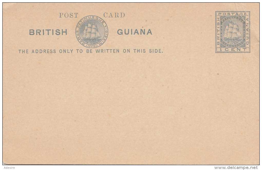 BRITISH GUIANA 189? - 1 C Ganzsache **, Eckknick - Britisch-Guayana (...-1966)