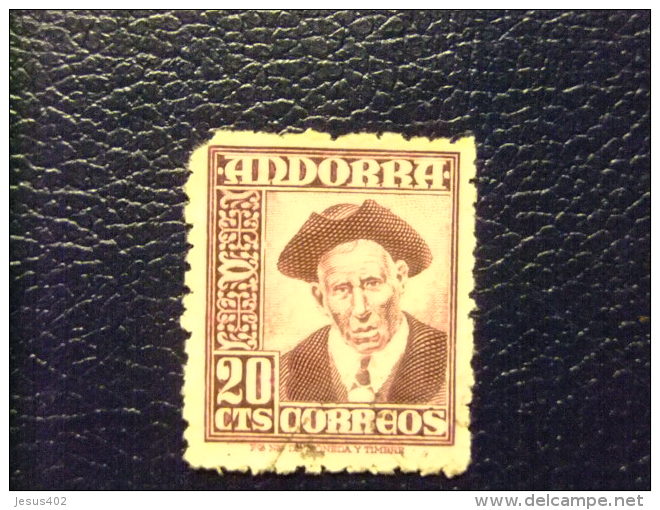 ANDORRA ESPAÑOLA  1948 -1953 Yvert N&ordm; 44 A &ordm; FU Lilas - Used Stamps