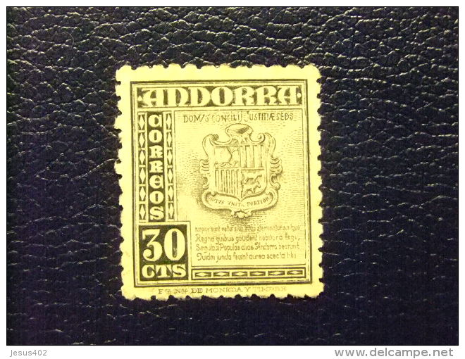 ANDORRA ESPAÑOLA  1948 -1953 Yvert N&ordm; 45 &ordm; FU Vert-gris - Used Stamps