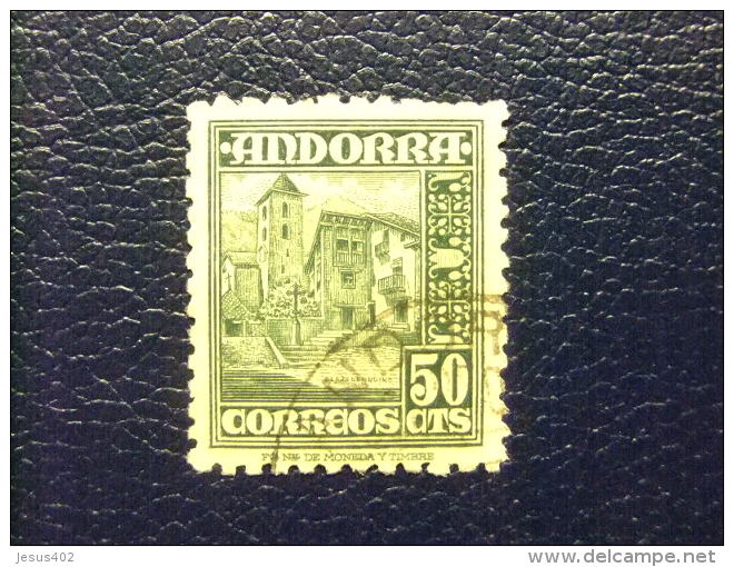 ANDORRA ESPAÑOLA  1948 -1953 Yvert N&ordm; 45 &ordm; FU Vert Foncé - Used Stamps