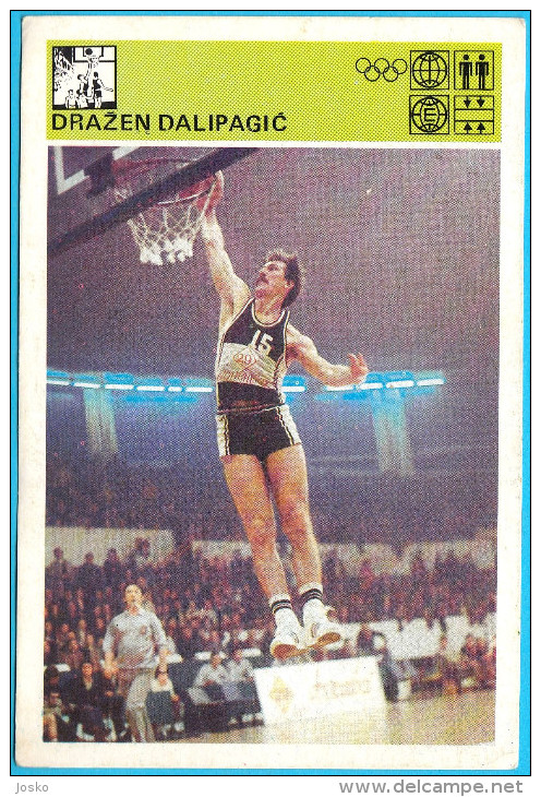 DRAZEN DALIPAGIC  KK Partizan  - Yugoslavia Vintage Card Svijet Sporta * Basketball Basket-ball Baloncesto Pallacanestro - Baloncesto