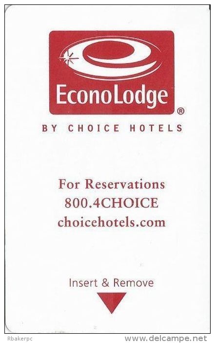 EconoLodge By Choice Hotels- Check Scans Of Back For Variations - Hotel Room Key Card - Hotel Keycards