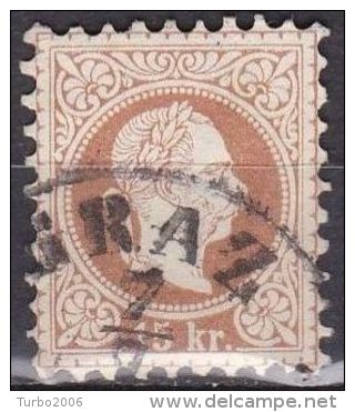 Osterreich /  Austria 1867 Kaiser Franz Joseph 15 Kr. Braun Feiner Druck Zähnung 9½ Michel 39 II A - Gebruikt