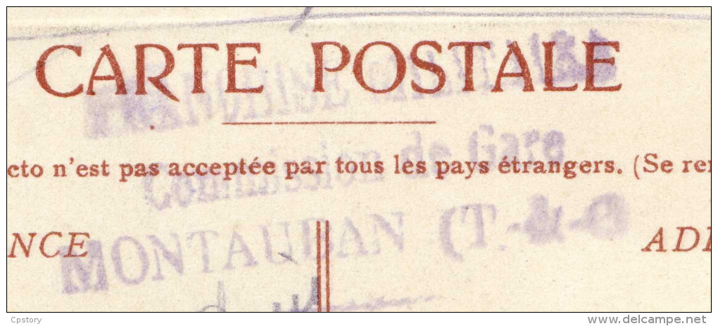 CACHET  GRIFFE <  FRANCHISE POSTALE Par Le COMMANDANT De GARE De MONTAUBAN Le 27-12-1916 - VOIR DETAIL SCANNE - BRIVE - 1877-1920: Période Semi Moderne