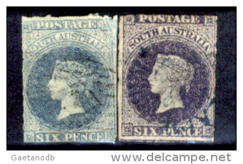 Australia-del-Sud-00022 - 1859 -Y&T N. 8+8a (o) Privi Di Difetticculti. - Oblitérés