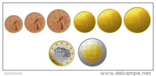 Andorra 2014    Set Van 8 Munten (1ct Tot 2 Euro)UNC Uit De BU - UNC Du Coffret .LEVERBAAR - LIVRABLE !! - Andorre