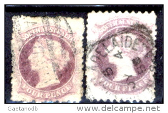 Australia-del-Sud-00029 - 1877 -Y&T N. 30+30a (o) Privi Di Difetticculti. - Gebraucht
