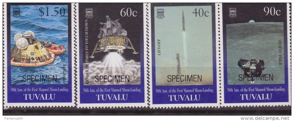 TUVALU SPACE 4 V.  SPECIMEN MNH - Oceania