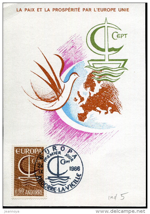 ANDORRE FRANCAIS - N° 178 / CM OBL. ANDORRE LA VIEILLE LE 24/9/1966 - SUP - Maximum Cards