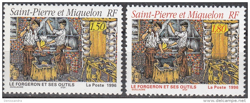 Saint-Pierre & Miquelon 1996 Yvert 628 - 629 Neuf ** Cote (2015) 1.80 Euro Le Forgeron Et Ses Outils - Neufs