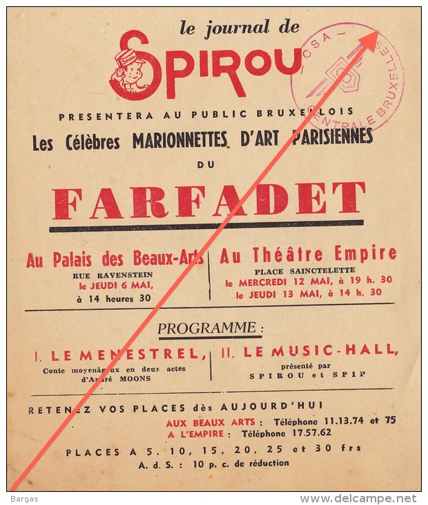 Rare Feuiilet Publicité SPIROU Présentation Marionnettes Du Farfadet En 1942 - 43 - Afiches & Offsets