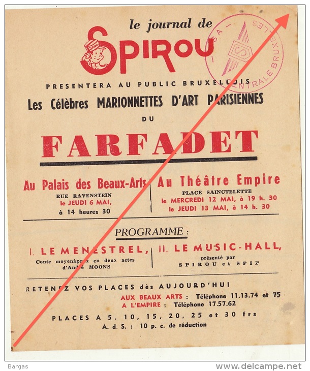 Rare Feuiilet Publicité SPIROU Présentation Marionnettes Du Farfadet En 1942 - 43 - Affiches & Offsets