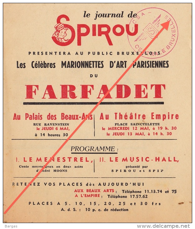 Rare Feuiilet Publicité SPIROU Présentation Marionnettes Du Farfadet En 1942 - 43 - Affiches & Offsets