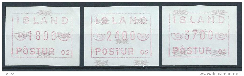 Islande 1988 Série De Timbres De Distributeurs Appareil 2 - Franking Labels