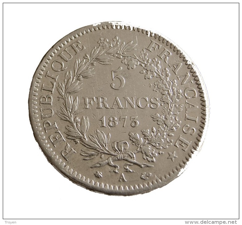 5 Francs -  France - Hercule - 1873 A - Argent - TTB - - Autres & Non Classés