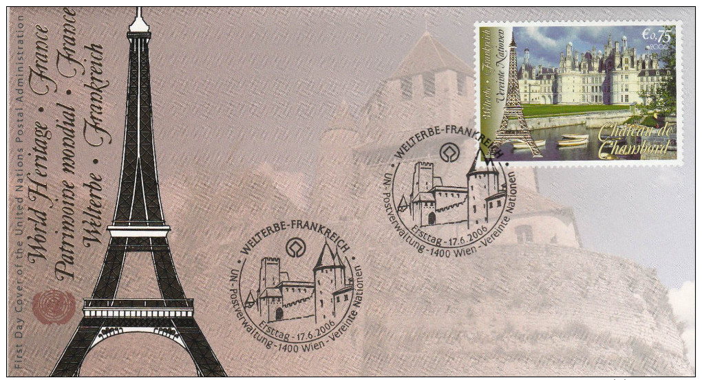 FDC PATRIMOINE MONDIAL FRANCE  478/479 CARCASSONNE CHAMBORD TOUR EIFFEL - Sonstige & Ohne Zuordnung