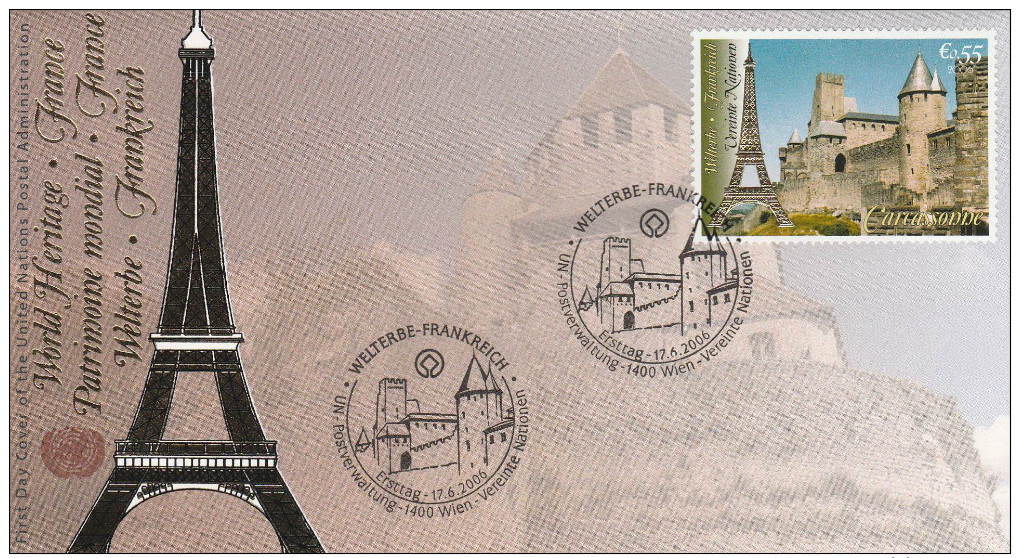 FDC PATRIMOINE MONDIAL FRANCE  478/479 CARCASSONNE CHAMBORD TOUR EIFFEL - Sonstige & Ohne Zuordnung