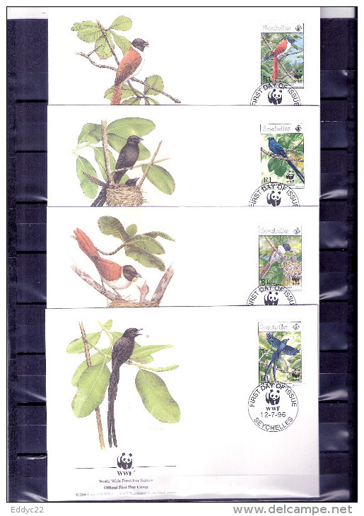 4 FDC Seychelles - Oiseaux - Série Complète (à Voir) - Autres & Non Classés