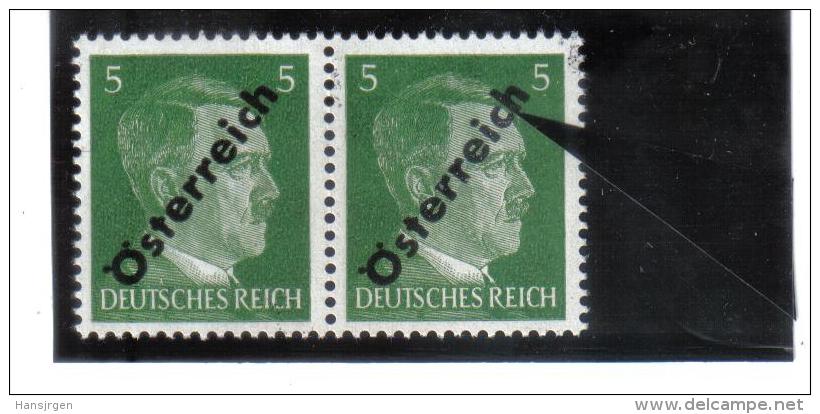 PLF411 ÖSTERREICH 1945 ANK 660 PLATTENFEHLER   " C + H  " Unten Verbunden  ** 89  BOGENMARKE  Im PAAR Mit Normaler MARKE - Variétés & Curiosités