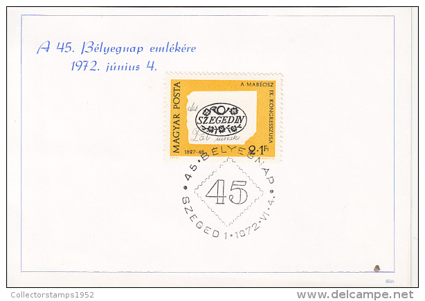 37726- STAMP'S DAY, OLD ROUND STAMPS, SHEETLET, 1972, HUNGARY - Commemorative Sheets