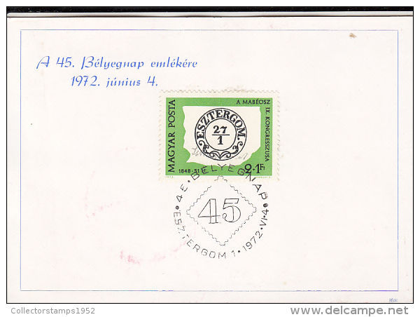 37727- STAMP'S DAY, OLD ROUND STAMPS, SHEETLET, 1972, HUNGARY - Commemorative Sheets