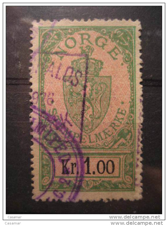 1 Kr 1926 Cancel Stempelmaerke Fiscal Official Tax Taxe Revenue Due Cinderella - Revenue Stamps