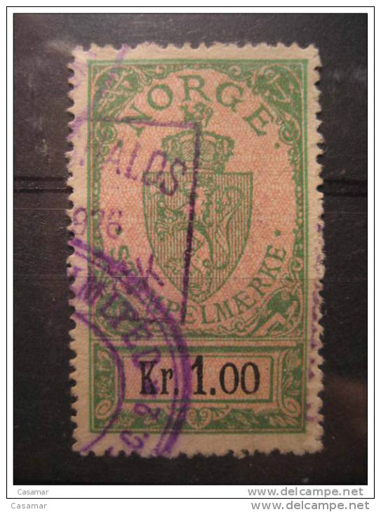 1 Kr 1926 Cancel Stempelmaerke Fiscal Official Tax Taxe Revenue Due Cinderella - Fiscaux