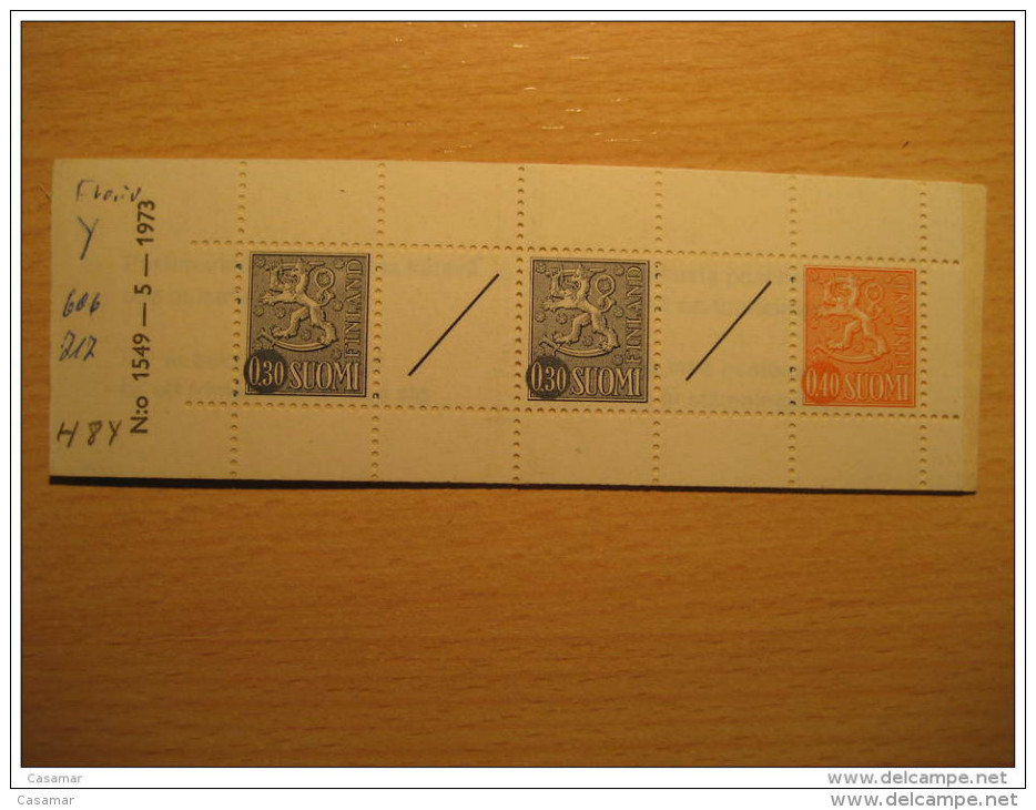 Yvert C681/2 Booklet 1973 FINLAND - Carnets