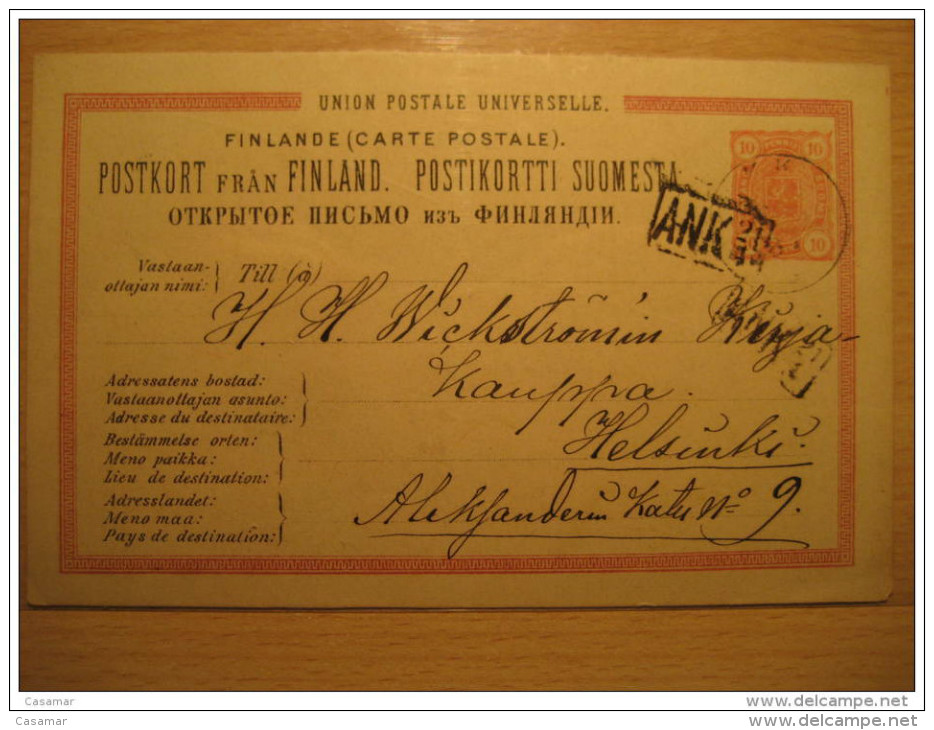 ANK 21 Cancel To Helsinki Rusia Periiode Postal Stationery - Lettres & Documents