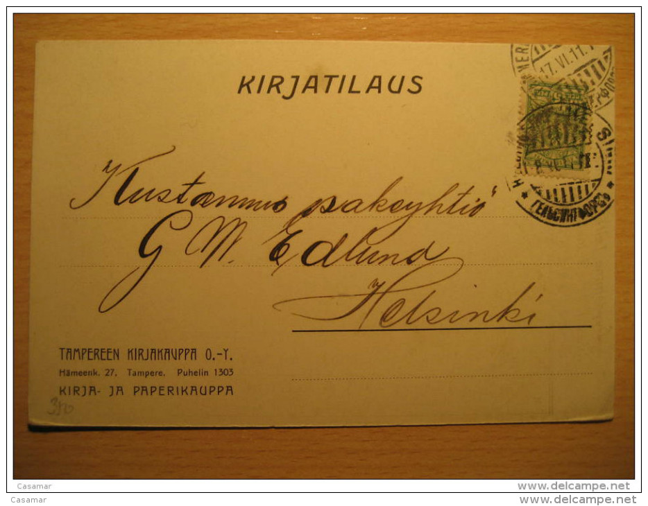 Tampereen 1911 To Helsinki RUSSIA Finland Postal Stationery - Lettres & Documents