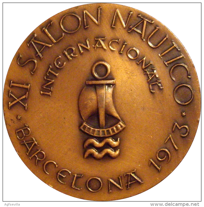 ESPAÑA. MEDALLA XI SALON NAUTICO INTERNACIONAL BARCELONA 1973. JABEQUE ARMADO DE UN EXVOTO. SPAIN. ESPAGNE - Profesionales/De Sociedad