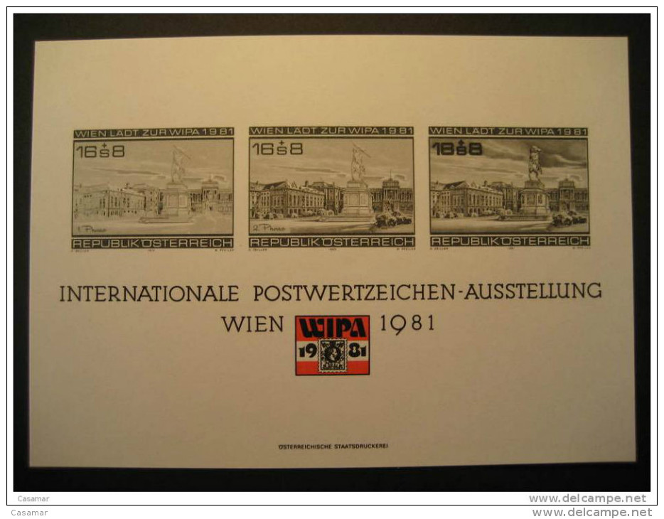 Wien 1981 Wipa Black Proof Epreuve Druck Specimen Neudruck Nachdruck Schwarzdruck Staatsdruckerei AUSTRIA - Proofs & Reprints