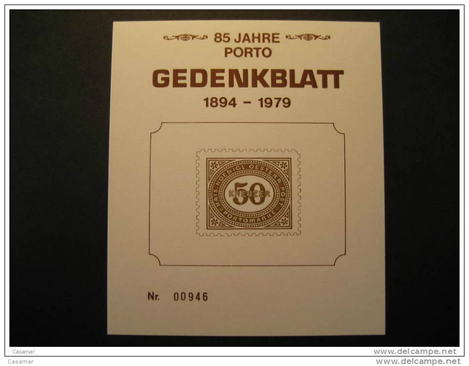 1979 Gedenkblatt Proof Epreuve Druck Specimen Neudruck Nachdruck AUSTRIA - Proofs & Reprints