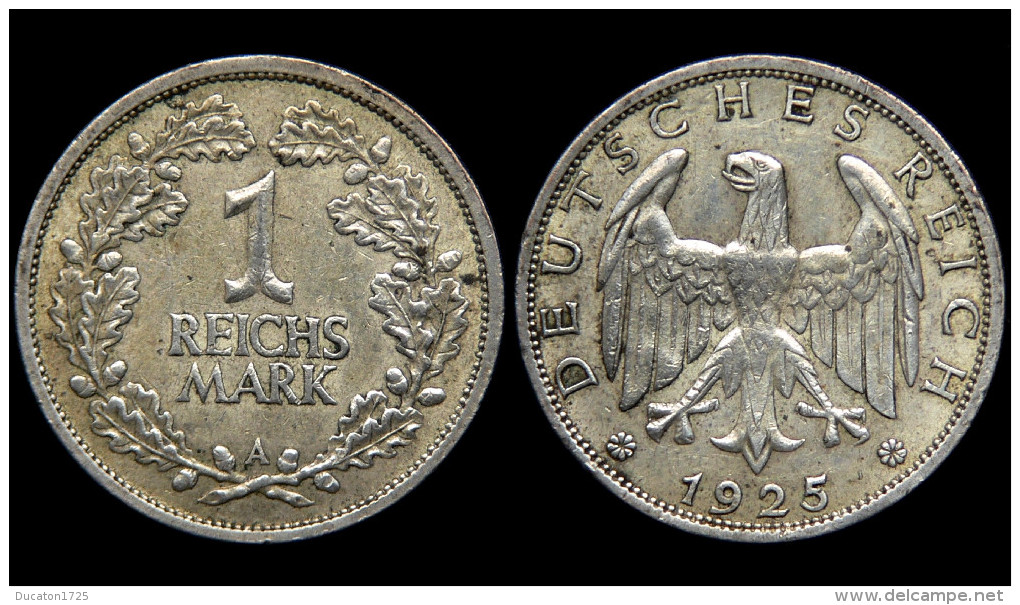 1 Reichsmark 1925 A. Allemagne/Germany. Argent/Silver - 1 Mark & 1 Reichsmark