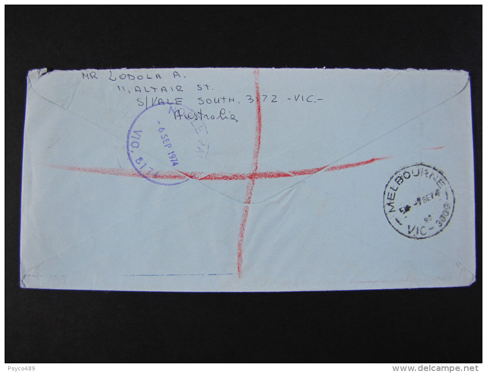 AUSTRALIA -1974- "Historia Postal" VICTORIA>EMSKIRCHEN (descrizione) - Lettres & Documents