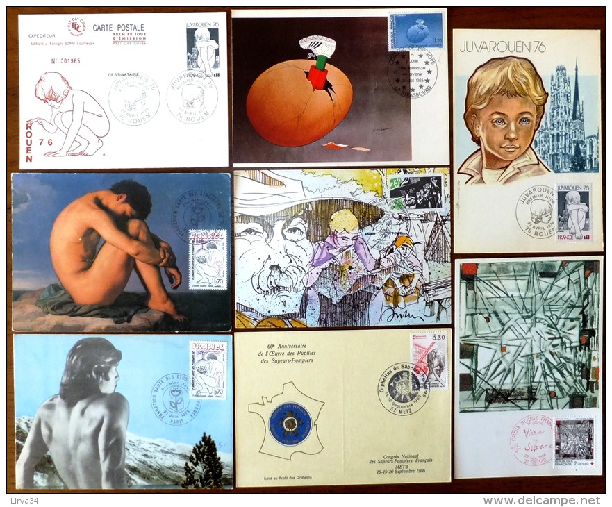 SELECTION DE 8 CARTES MAXIMUM FRANCE- THEME : ENFANCE - - Collections, Lots & Séries