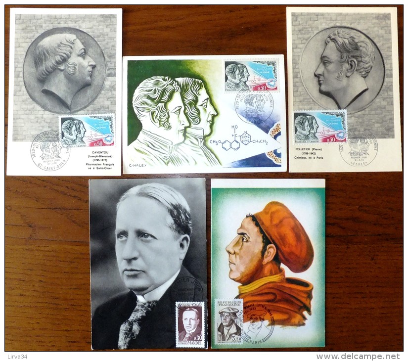 SELECTION DE 5 CARTES MAXIMUM FRANCE- THEME PERSONNAGES CELEBRES - - Colecciones & Series