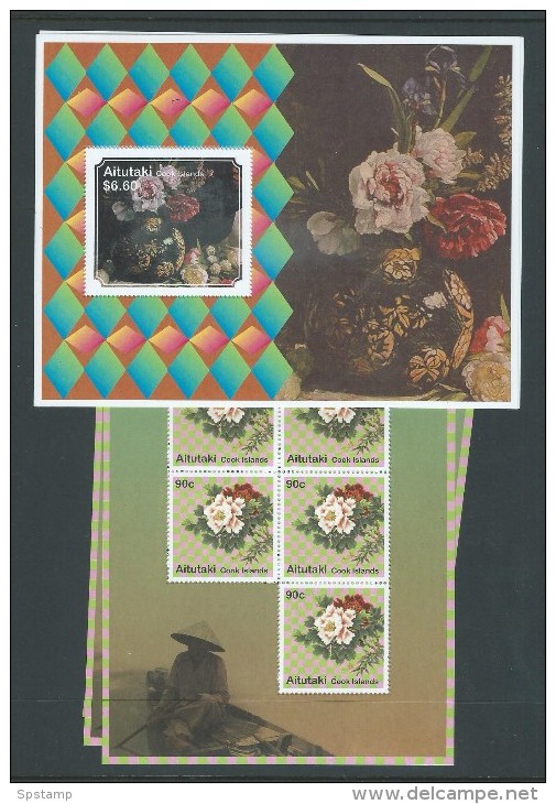 Aitutaki 2011 Peony Flower Miniature Sheets MNH - Aitutaki