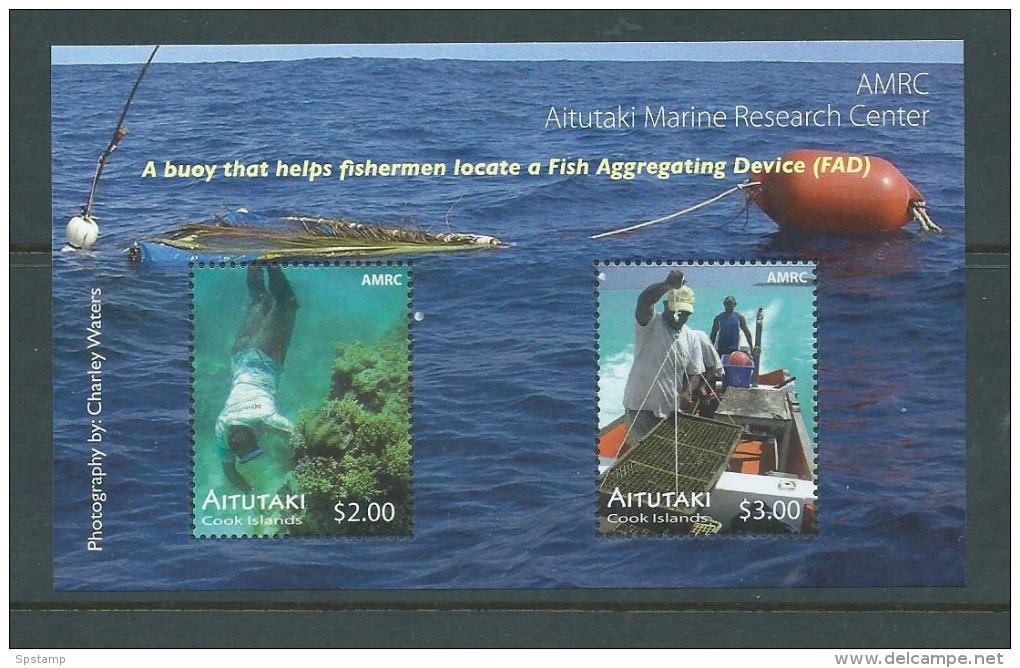 Aitutaki 2011 Clam & Marine Research Miniature Sheet Of 2 Values MNH - Aitutaki