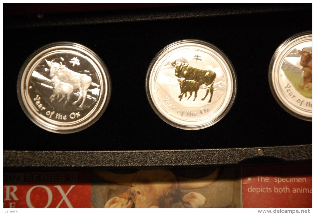 AUSTRALIAN LUNAR SERIES II 2009 YEAR OF THE OX SILVER TYPESET COLLECTION - Mint Sets & Proof Sets