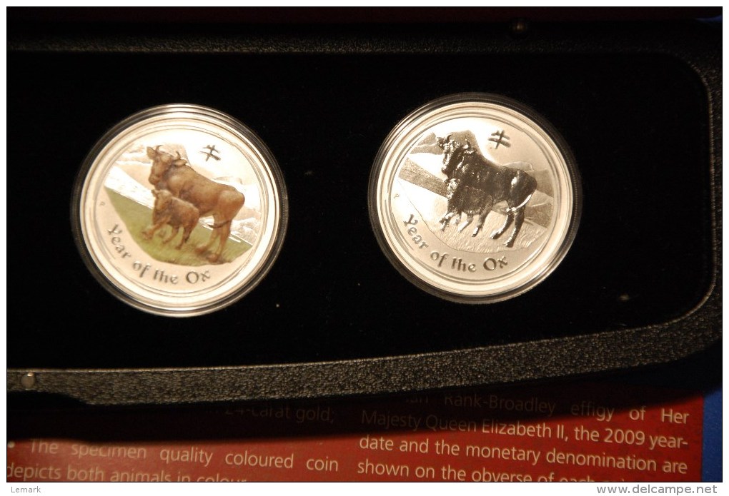 AUSTRALIAN LUNAR SERIES II 2009 YEAR OF THE OX SILVER TYPESET COLLECTION - Mint Sets & Proof Sets