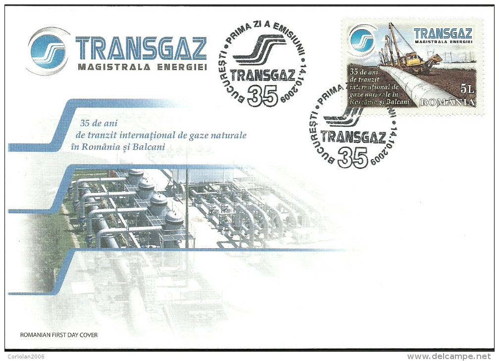 Romania 2008 /  FDC / 35 Years TRANSGAZ - Gas