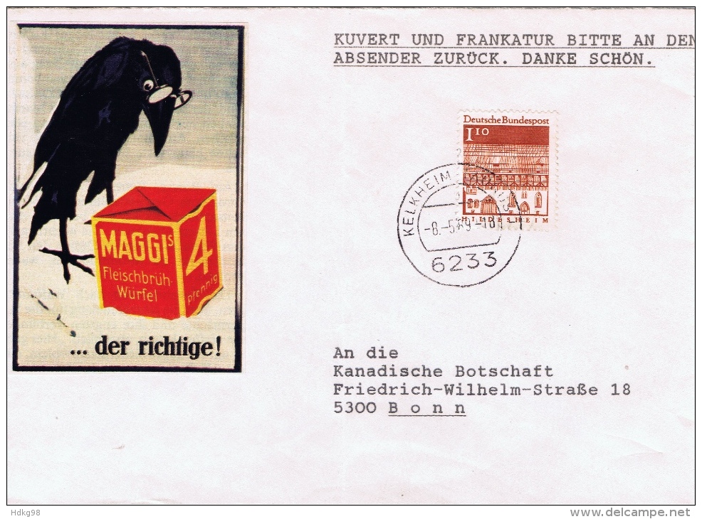 D+ Deutschland 1966 Mi 501 Hildesheim, Maggi-Rabe (UNIKAT / ÙNICO / PIÉCE UNIQUE) - Briefe U. Dokumente