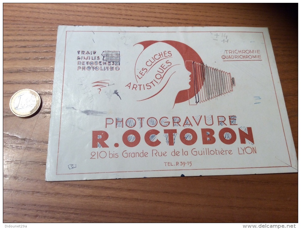 Buvard "PHOTOGRAVURE R. OCTOBON - LYON (69)" - P