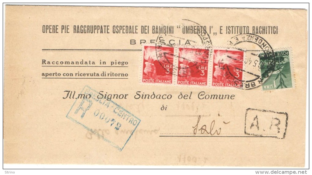 R861) UMBERTO II RACCOMANDATA APERTA Del 10.5.46 - Storia Postale