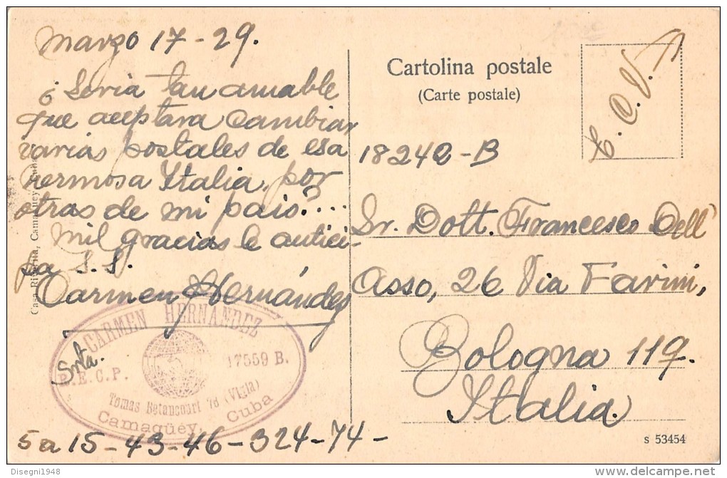 04923 "CAMAGUEY . CUBA - GARRIDO - VIVIENDA MODERNA" ANIMATA. CART. POST. ORIG. SPEDITA 1929. - Cuba