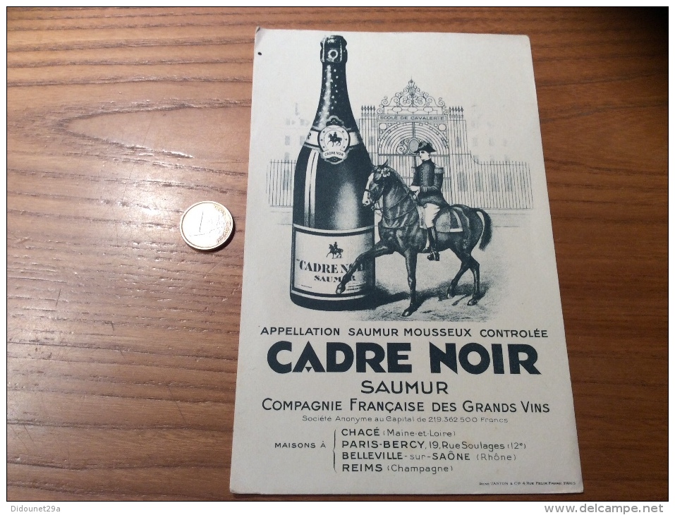 Buvard "CADRE NOIR SAUMUR - GRANDS VINS" - V