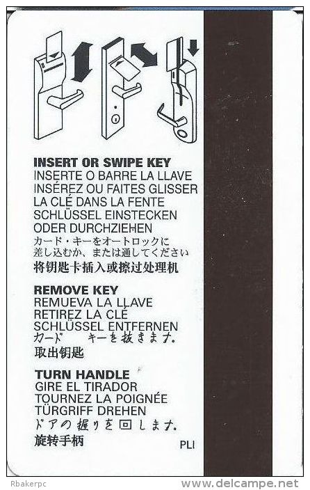 Sheraton Hotels - Brown Magnetic Stripe - Hotel Room Key Card - Hotel Keycards